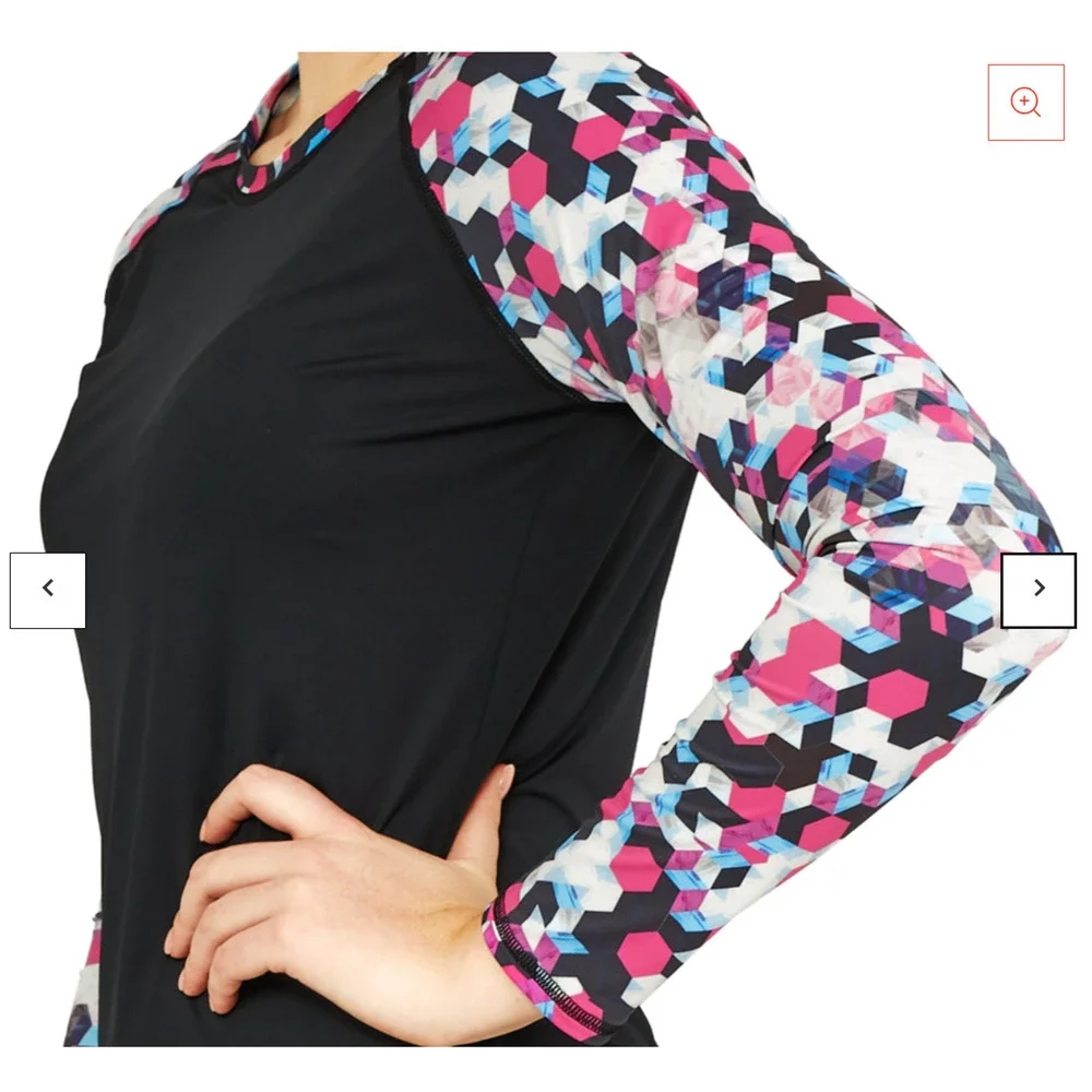 Speedo Women's Long Sleeve Printed Rashguard Pink Size XL - Picture 3 of 8